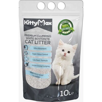 KittyMax - Kittymax Marsilya Sabunu Kokulu Kalın Taneli Bentonit Kedi Kumu 10 Lt