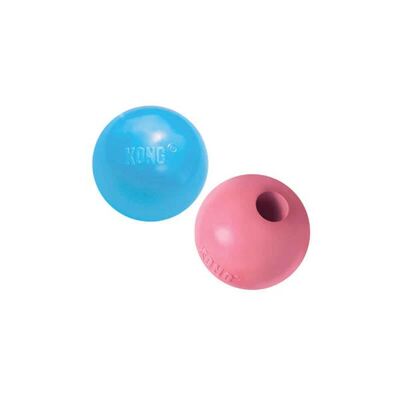 KONG - KONG Puppy Ball Delikli Top Şeklinde Çok Amaçlı Yavru Köpek Oyuncağı M/L
