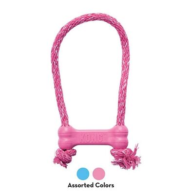  - KONG Puppy Goodie Bone Kemik Şeklinde Çok Amaçlı İp Sallantılı Yavru Köpek Oyuncağı XS