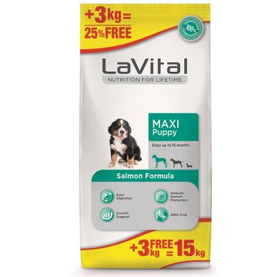 La Vital - Lavital Büyük Irk Somonlu Yavru Köpek Maması 12+3Kg Hediyeli