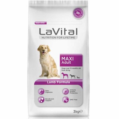 La Vital - LaVital Büyük Irk Kuzu Etli Yetişkin Köpek Maması 3 Kg