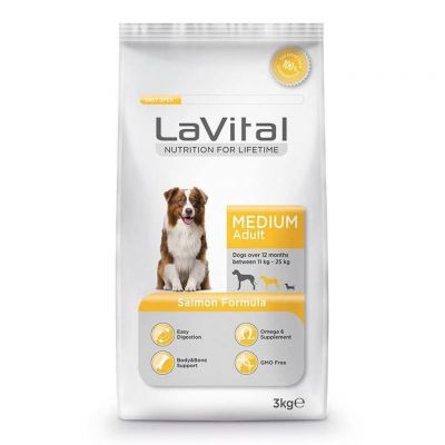 La Vital - LaVital Orta Irk Somonlu Balıklı Yetişkin Köpek Maması 3 Kg