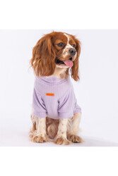 Lila Turtleneck Köpek Sweati Köpek Kıyafeti Kedi Kıyafeti - Thumbnail