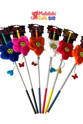 Matatabi Cats ÇİÇEK Alüminyum saplı kedi oltası(Matatabi,çıngırak ve özel hışırtı içerir.özel kumaş) - Thumbnail