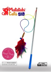 MATATABİ CATS Doğal Matatabi Çubuklu, Tüylü Çıngıraklı Kedi Oltası Kedi Oyuncağı 50cm - Thumbnail