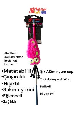 MATATABİ CATS - Matatabi Cats KALAMAR Alüminyum sap kedi oltası(Matatabi,çıngırak ve özel hışırtı içerir.özel kumaş)