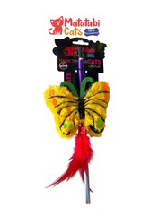 Matatabi Cats KELEBEK Al. saplı kedi oltası(Matatabi,çıngırak ve özel hışırtı içerir.özel kumaş) - Thumbnail