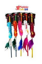 Matatabi Cats WORM Alüminyum saplı kedi oltası(Matatabi,çıngırak ve özel hışırtı içerir.özel kumaş) - Thumbnail