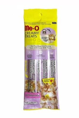 meo meo - Me-o Creamy treats Yavru Ton Balığı Keçi Sütlü Jel Mama 15gr X 4