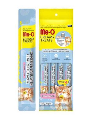 meo meo - Me-o Kitten Tavuk Etli & Ciğerli & Keçi Sütlü Ödül Maması Stick