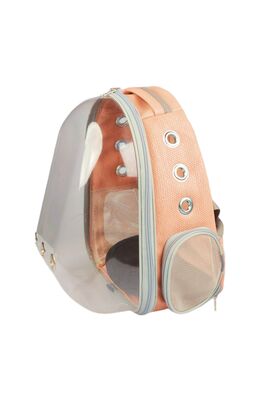 Miapet - Linen Şeffaf Astronot Kedi Köpek Taşıma Çantası 42X22X33 Cm Hasırsomon