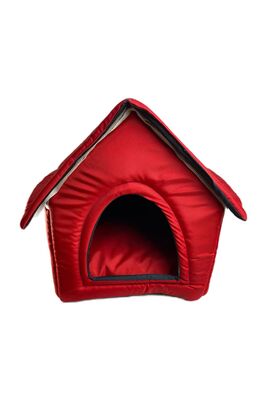 Miapet - Miapet Çatılı Kedi Köpek Evi 45x40x40Cm Kırmızı