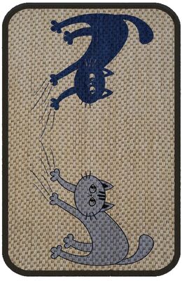 Miapet - Miapet Desenli Çift Taraflı Kedi Tırmalama Paspası Blue Gray 38.5 X 30 Cm_