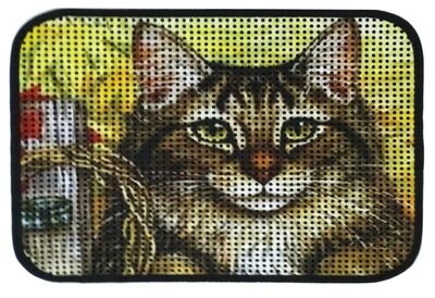 Miapet - Miapet Elekli Desenli Kedi Tuvalet Önü Paspası 60 X 45 Cm Bahar