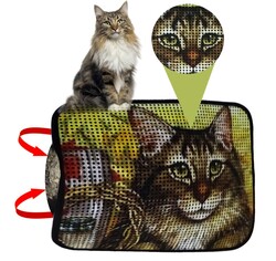 Miapet Elekli Desenli Kedi Tuvalet Önü Paspası 60 X 45 Cm Bahar - Thumbnail