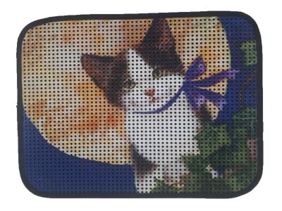 Miapet - Miapet Elekli Desenli Kedi Tuvalet Önü Paspası 60 X 45 Cm Dolunay