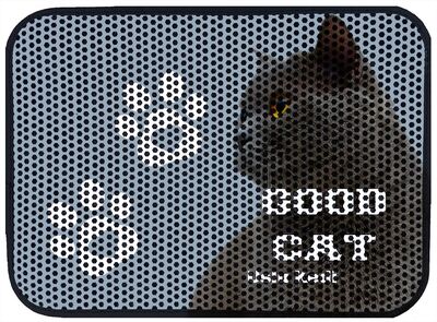 Miapet - Miapet Elekli Desenli Kedi Tuvalet Önü Paspası 60 x 45 cm Good Cat