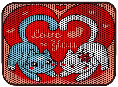 Miapet - Miapet Elekli Desenli Kedi Tuvalet Önü Paspası 60 x 45 cm Love You