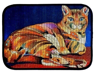 Miapet - Miapet Elekli Desenli Kedi Tuvalet Önü Paspası 60 X 45 Cm Kaplan