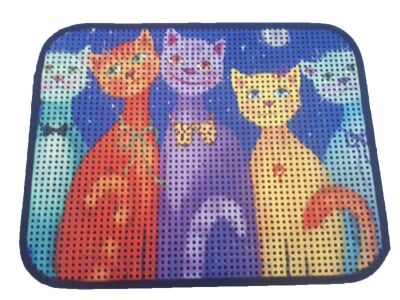 Miapet - Miapet Elekli Desenli Kedi Tuvalet Önü Paspası 60 X 45 Cm Papyonlu Kedi