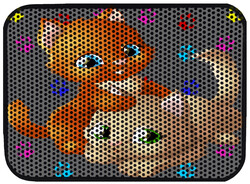 Miapet Elekli Desenli Kedi Tuvalet Önü Paspası 60 x 45 cm Pati Kediler - Thumbnail