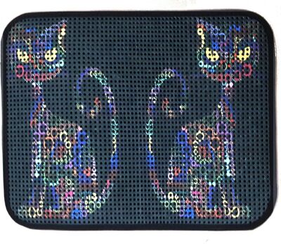 Miapet - Miapet Elekli Desenli Kedi Tuvalet Önü Paspası 60 X 45 Cm Yan Kediler