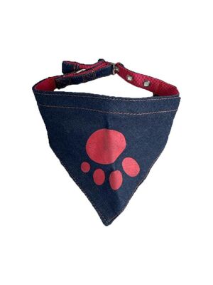 Miapet - Miapet Kedi-Köpek Kot Fularlı Boyun Tasması Lacivert-Kırmızı