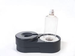 Miapet Köşeli Ayarlanabilir Hazneli Çelik Taslı Kedi-Köpek Mama Ve Su Kabı Seti 1000Ml Gri - Thumbnail