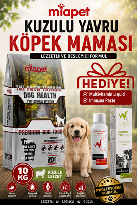 Miapet - Miapet Kuzulu Yavru Köpek Maması Multivitamin Liquid 100 ml Hediyeli 12 KG