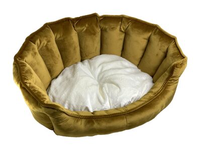 Miapet - Miapet Oyster Yastıklı Lüks Kedi Köpek Yatağı 65 Cm Medium Kahve