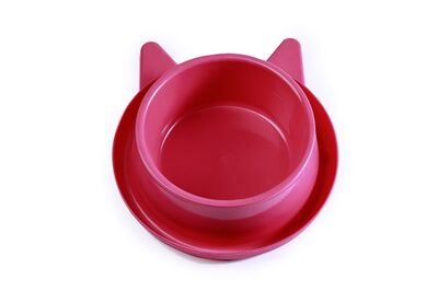 Miapet - Miapet Plastik Kedi Kulaklı Mama ve Su Kabı 400 ML Violet