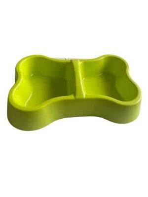 Miapet - Miapet Plastik Kemik Kedi-Köpek Mama ve Su Kabı 400 x 400 ml Koyu Yeşil