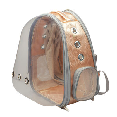 Miapet - Miapet Şeffaf Astronot Fileli Kedi Köpek Taşıma Çantası 42x22x33 Cm Crocodiel Sarı