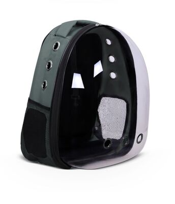 Miapet - Miapet Şeffaf Astronot Kedi Köpek Taşıma Çantası 42X22X33 Cm Gri