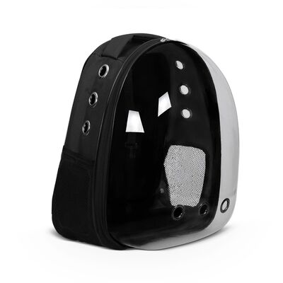 Miapet - Miapet Şeffaf Astronot Kedi Köpek Taşıma Çantası 42x22x33 Cm Siyah