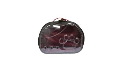 Miapet - Miapet Şeffaf Pati Kedi Köpek Taşıma Çantası 42 x 26 x 35 cm- Kahve