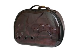 Miapet Şeffaf Pati Kedi Köpek Taşıma Çantası 42 x 26 x 35 cm- Kahve - Thumbnail