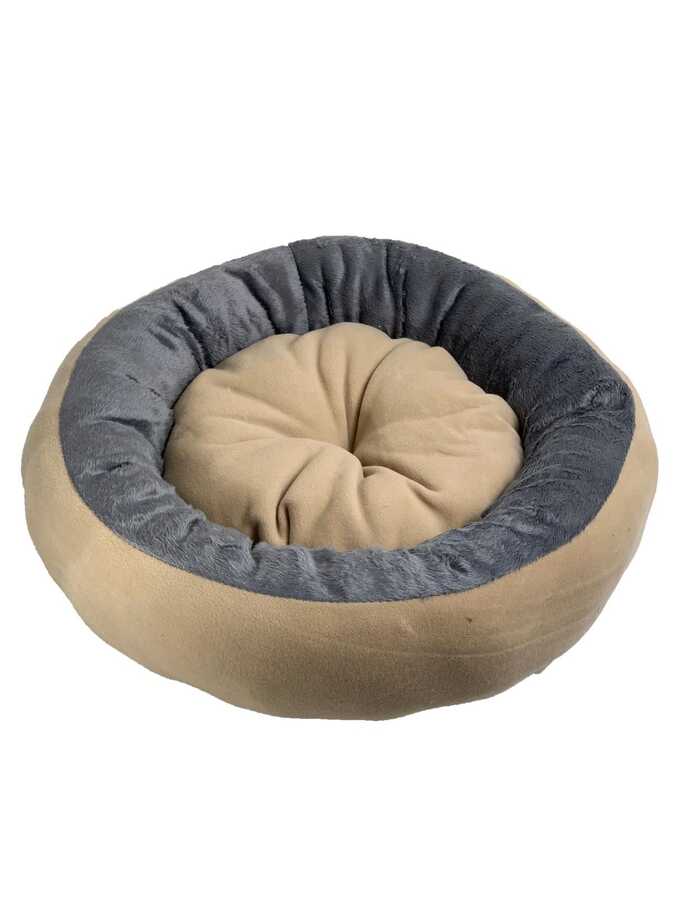 Miapet Simit Kedi Kopek Yatagi 50 Cm Krem Gri Kopek Yataklari Kedi Yataklari Miapet
