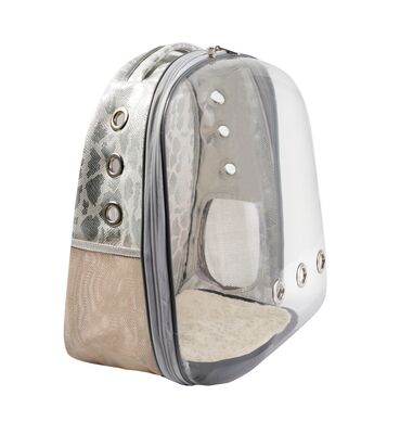 Miapet - Miapet Snake Şeffaf Astronot Kedi Köpek Taşıma Çantası 42X22X33 Cm Gri