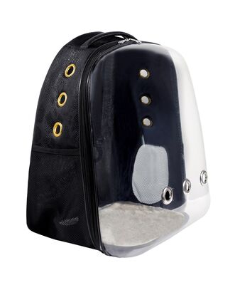 Miapet - Miapet Snake Şeffaf Astronot Kedi Köpek Taşıma Çantası 42X22X33 Cm Siyah