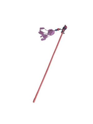 Miapet - Miapet Tahta Saplı Kedi Oltası 90Cm Pembe