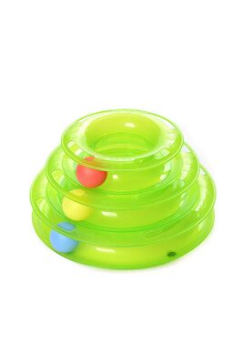 Miapet - Miapet Tower of Tracks Toplu Yuvarlak Kedi Oyuncağı 24 x 13 cm - YEŞİL