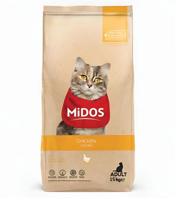 Midos - Midos Tavuklu Yetişkin Kedi Maması Yetişkin 15 Kg