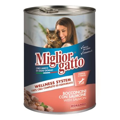 Miglior Gatto - Miglior Gatto Somon Balıklı Kedi Konservesi 405 Gr