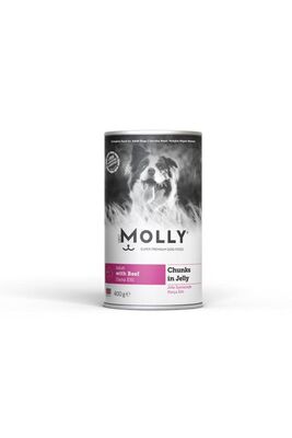 Molly - Molly Konserve Yetişkin Köpek Jöleli Biftekli Parça Etli 400 Gr