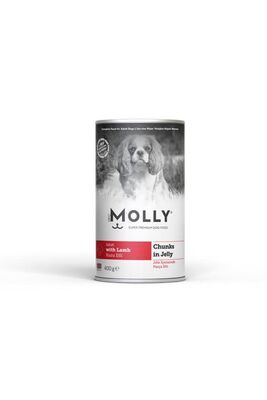 Molly - Molly Konserve Yetişkin Köpek Jöleli Kuzulu Parça Etli 400 Gr
