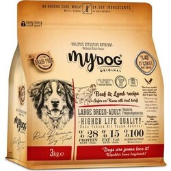 MYDOG Mydog Original Sığır Ve Kuzu Etli Large Breed-Büyük Irk Yetişkin Köpek aması 3kg - Thumbnail