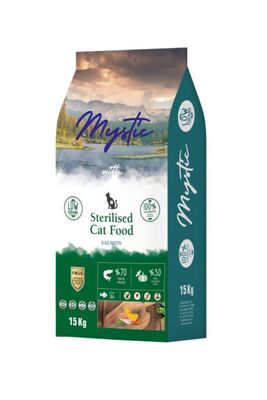 Mystic - Mystic Düşük Tahıllı Sterilised Somonlu Kısırlaştırılmış Kedi Maması 15 Kg