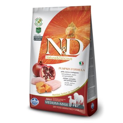N&D - N&D Balkabaklı Tavuklu Medium Maxi Yetişkin Köpek Maması 12 Kg