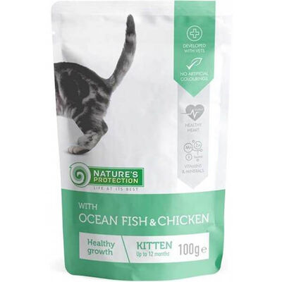 Nature's Protection - Nature'S Protection Okyanus Balıklı Ve Tavuklu Yavru Kedi Konservesi 100Gr
